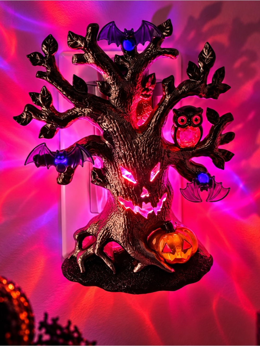 Bath & Body Works Halloween Haunted Tree Wallflowers Plug-In Nightlight Bat Owl